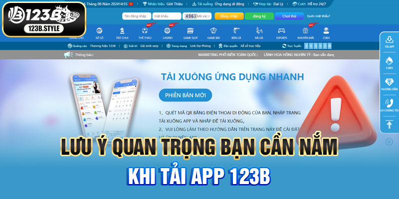 Chú ý hội viên phải biết khi cài đặt ứng dụng